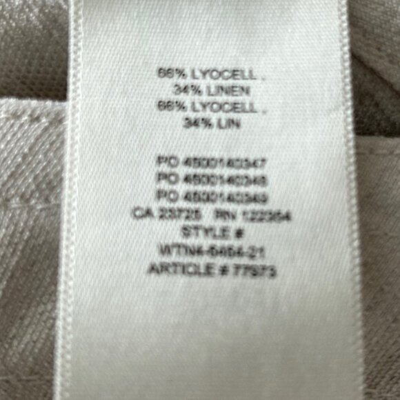 Wilfred Aritzia Linen Blend Tie Front Button Fly Light Taupe Trouser Pants Sz 10 - Picture 5 of 8